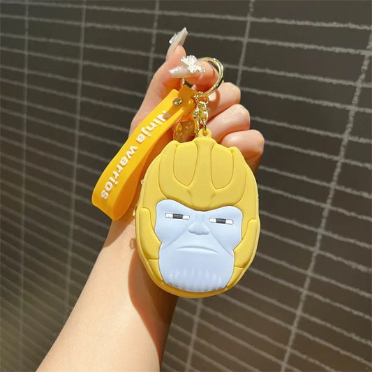 Porte-Monnaie Silicone Avengers Thanos - Visage Gris Casque Doré