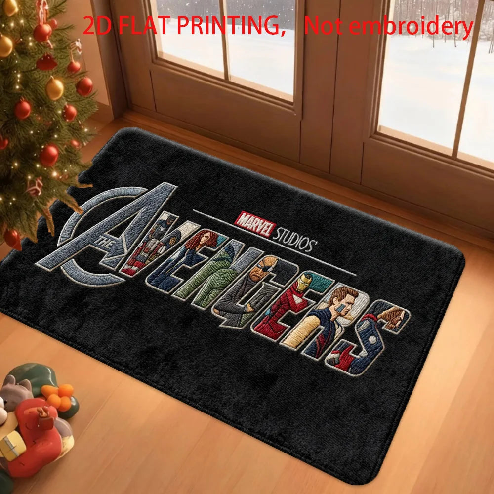 Tapis Marvel Avengers - Design Logo Noir et Blanc