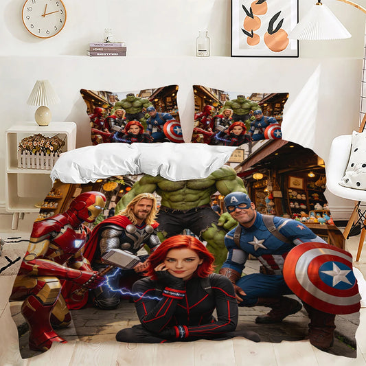 Housse de Couette Avengers - Design Équipe Colorée
