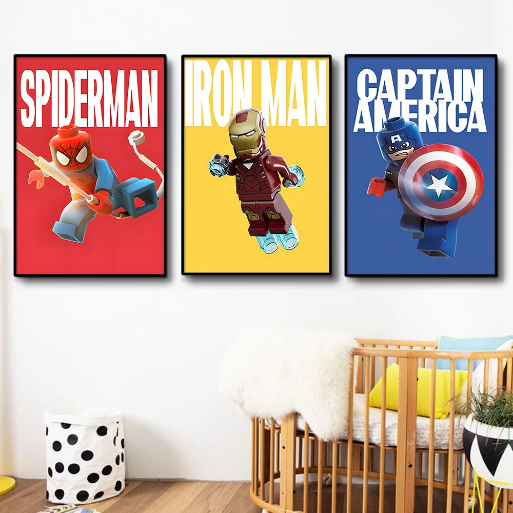 Poster Avengers Captain America - Style Chibi Fond Bleu Clair