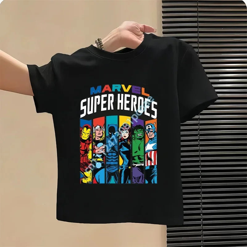 T-Shirt Enfant Avengers Super Heroes Portraits - Noir