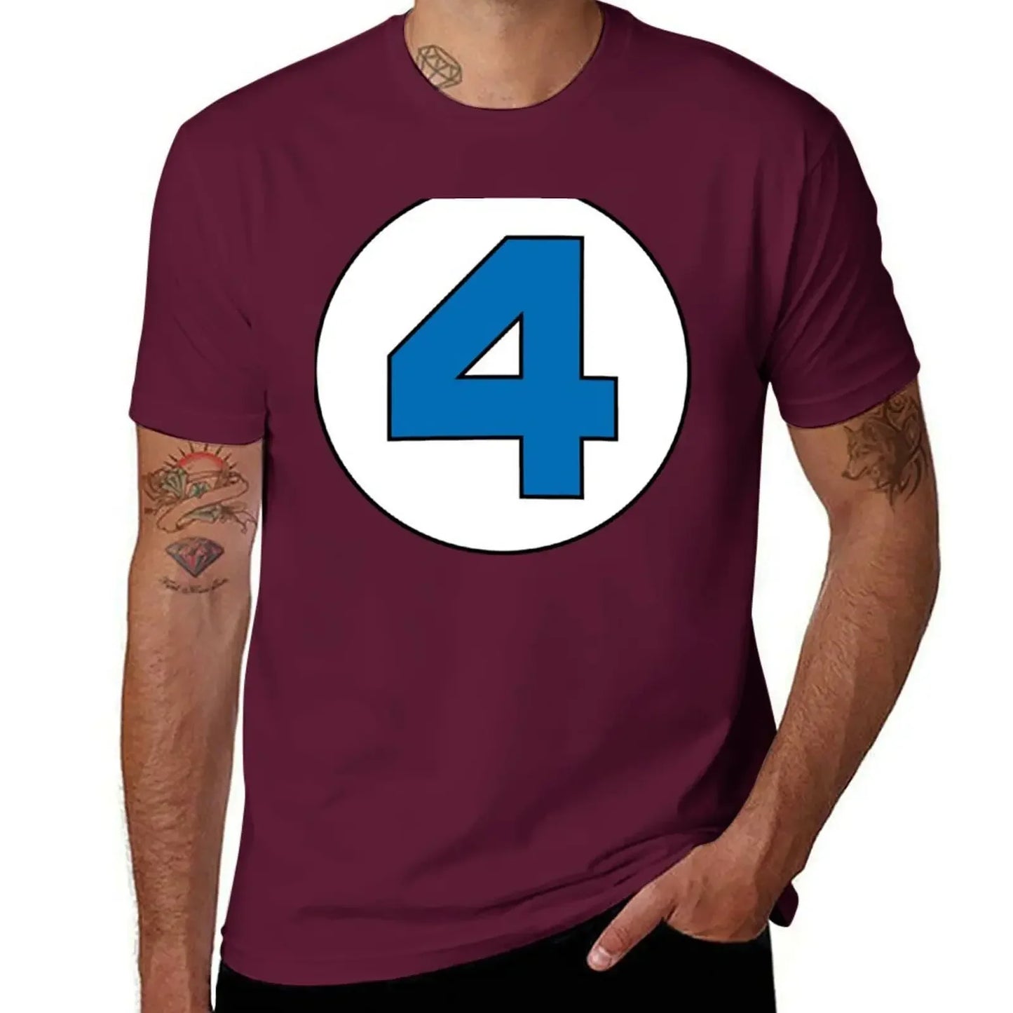 T-Shirt The Fantastic 4 - Logo Rond Noir Grande Taille
