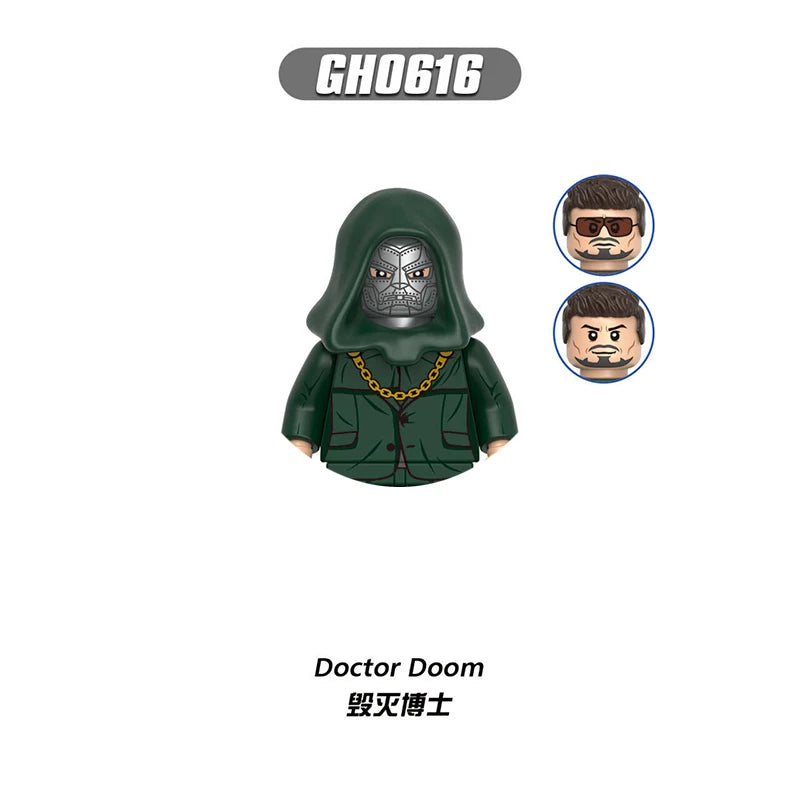 Figurine Building Blocks Doctor Doom - Cape Verte Chaine Doree