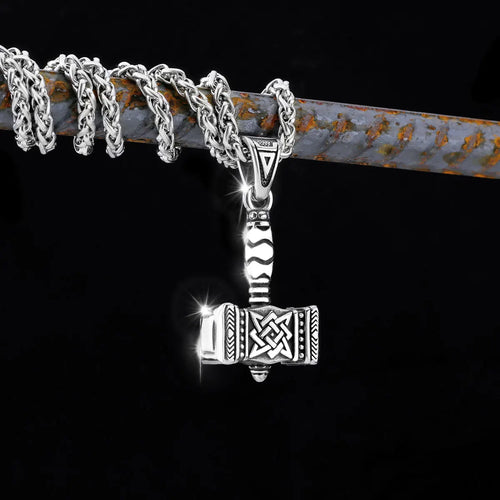 Collier Pendentif Marteau de Thor - Mjolnir Style Viking Acier