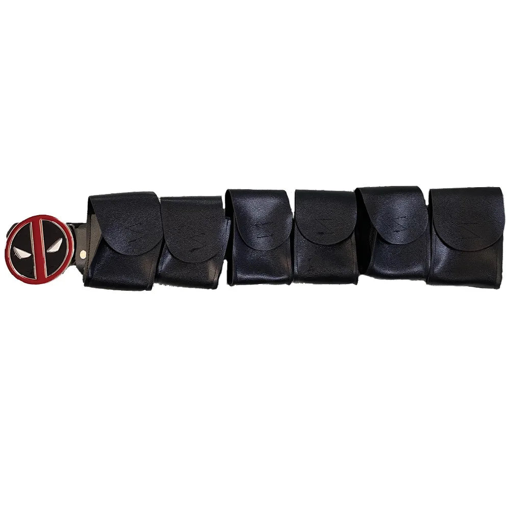 Ceinture Cosplay Deadpool - Boucle Logo Poches Ajustable