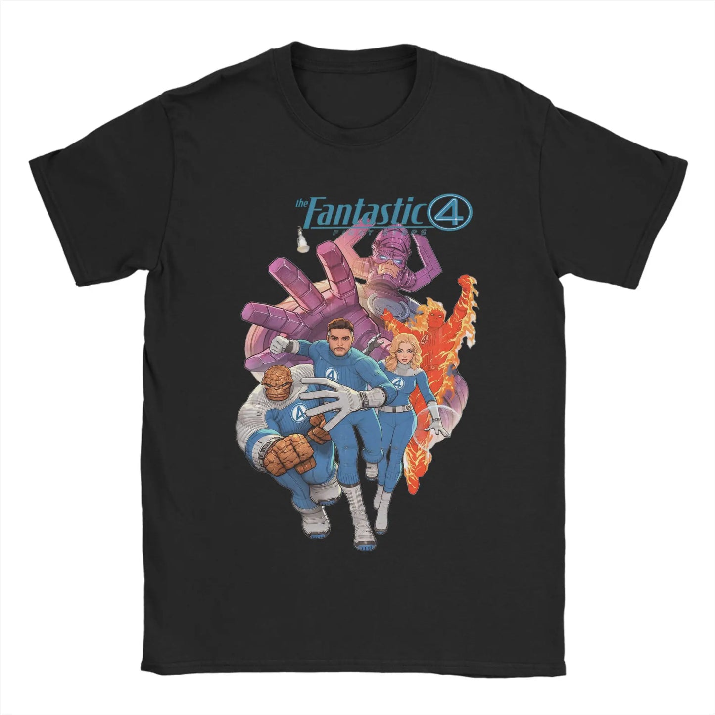 T-Shirt The Fantastic 4 First Steps - Poster Rétro Bleu Unisexe
