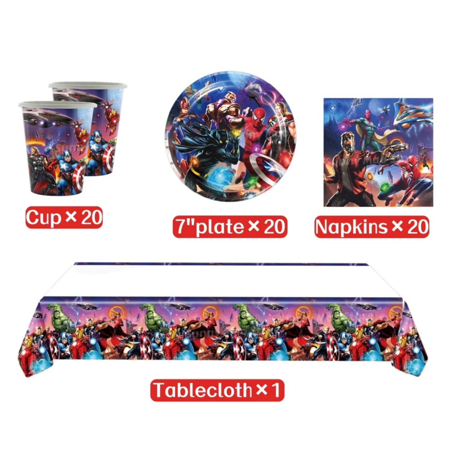 Kit Décoration Anniversaire Avengers - Ballons Chiffres Iron Man Spider-Man