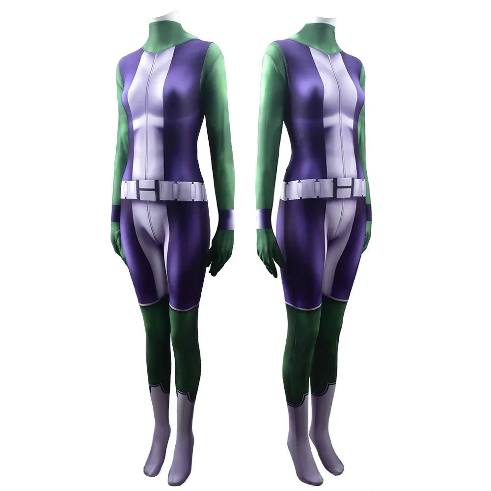 Déguisement She-Hulk - Combinaison Violette et Blanche