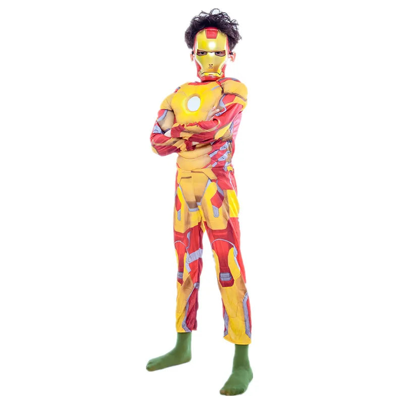 Costume Cosplay Enfant Iron Man - Combinaison Musclée Dorée