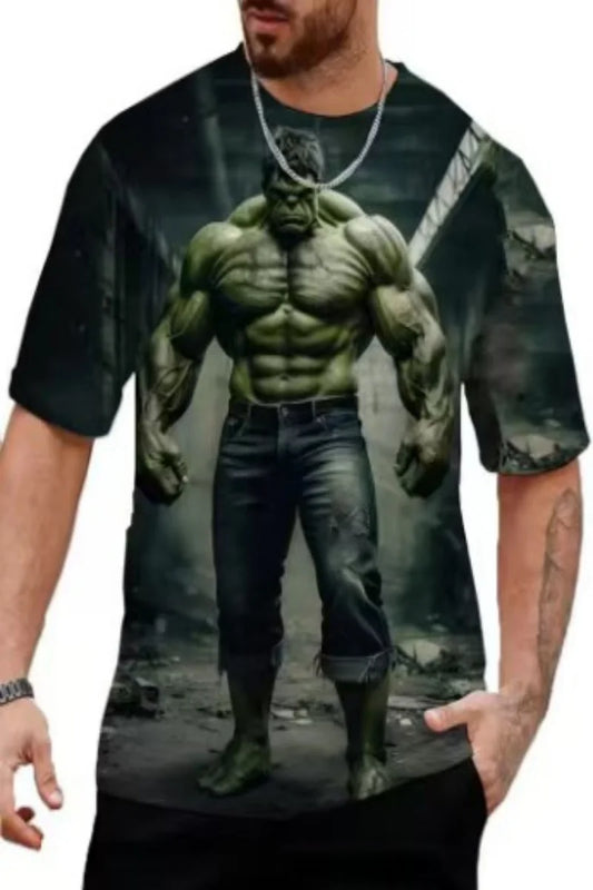 T-shirt Homme 3D Hulk - Debout Usine en Ruines