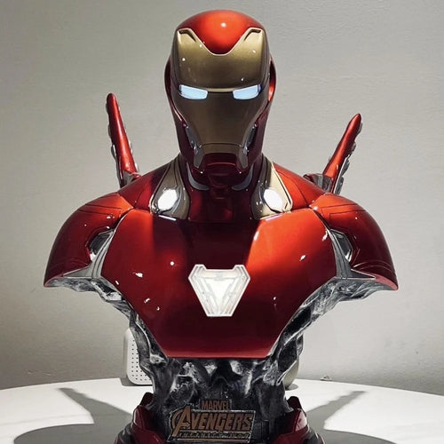 Buste Résine Lumineux Iron Man MK50 - Socle Marbré Noir