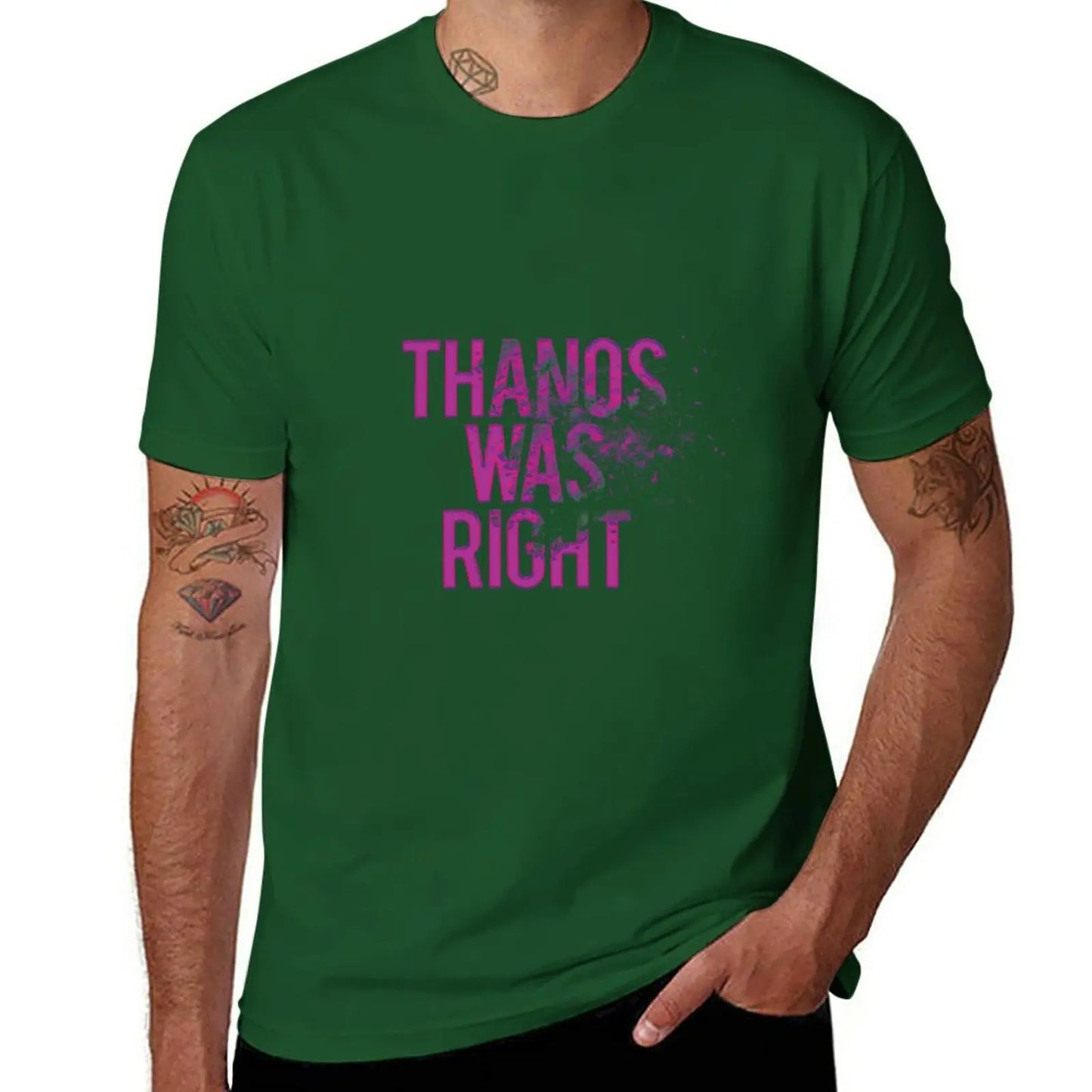 T-Shirt Thanos Was Right - Texte Effet Poussière Homme