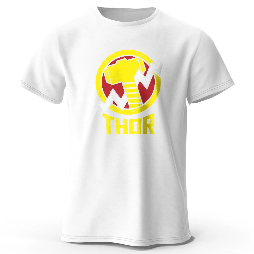 T-Shirt Thor - Logo Marteau Éclair Vintage Noir