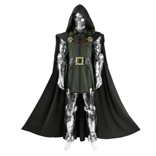 Déguisement Doctor Doom - Combinaison Armure Argentée avec Cape Noire