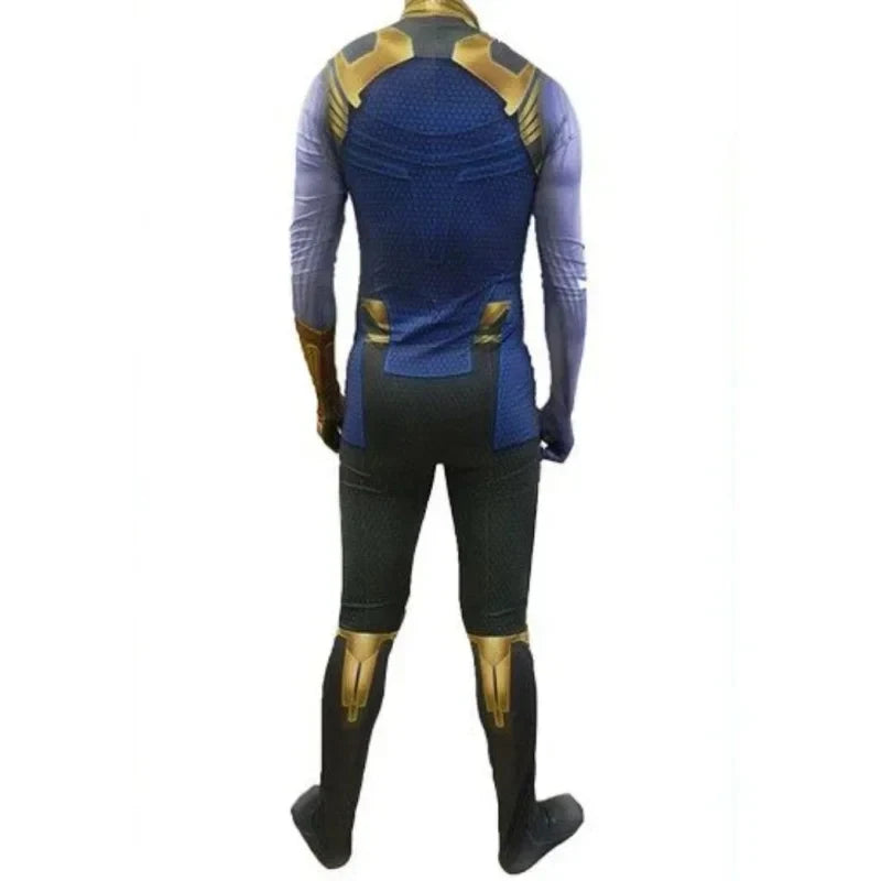 Déguisement Thanos - Combinaison Bleue et Dorée avec Gantelet