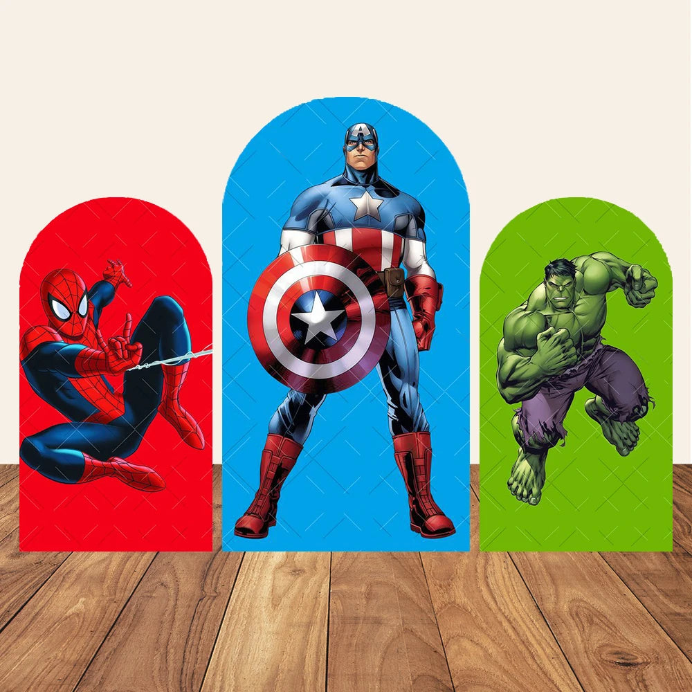 Fond de Fête Arche Avengers Iron Man - Vol Silhouette Ville