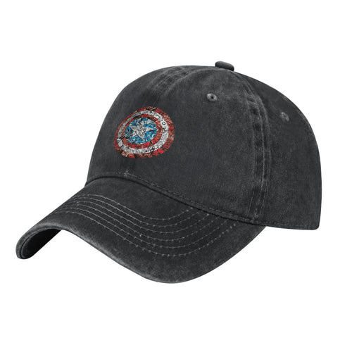 Casquette Captain America - Bouclier Craquelé Anthracite