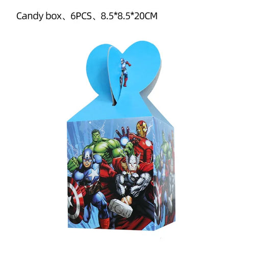 Décoration Anniversaire Avengers - Boîte Bonbons x6