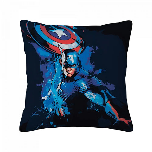 Housse de Coussin Captain America - Art Vectoriel Bleu