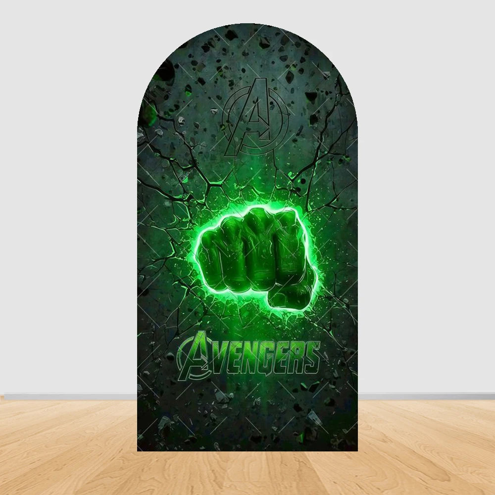 Fond de Fête Arche Avengers Hulk - Poing Néon Vert
