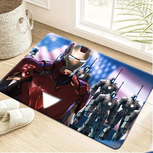 Tapis Marvel Avengers - Design Équipe Marche Rouge et Bleu