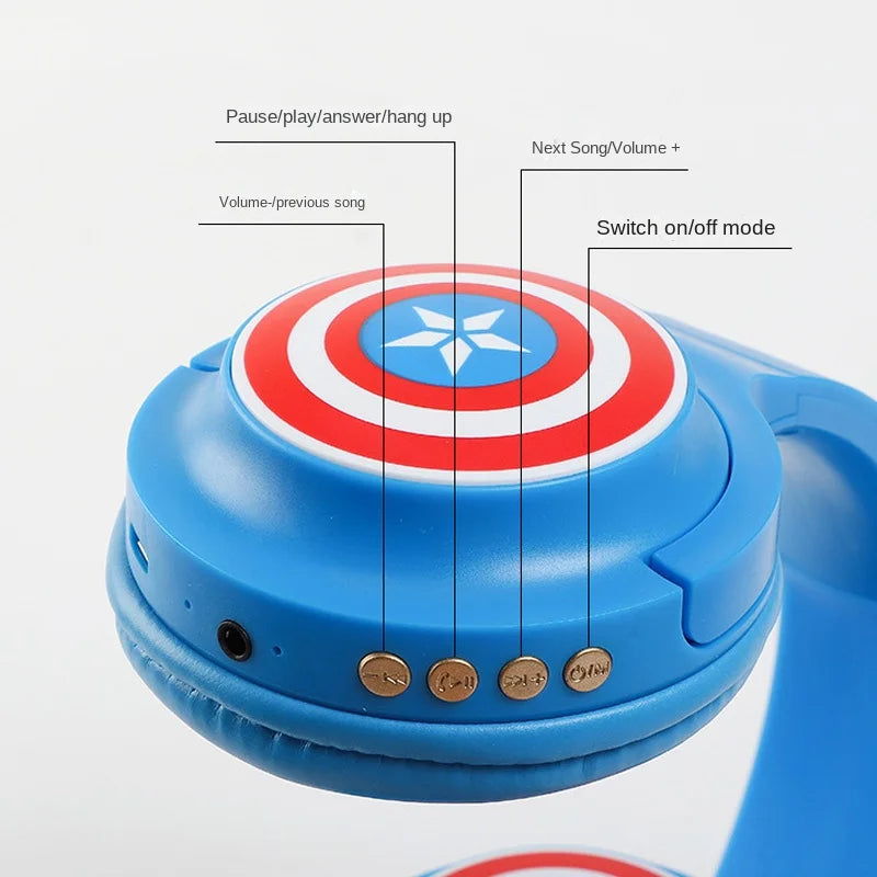 Casque Bluetooth Avengers Captain America - Bleu