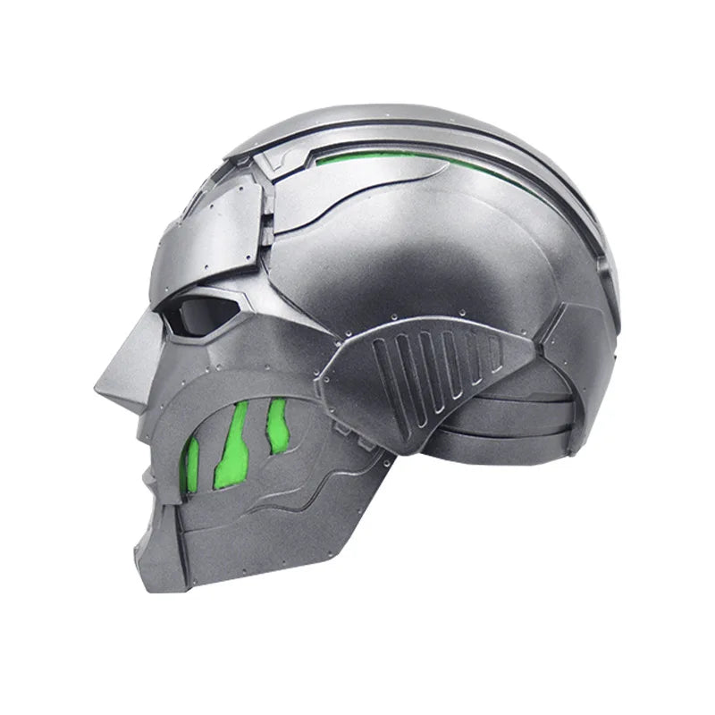 Masque Doctor Doom - Casque Métallique Argenté Design Anguleux Vert