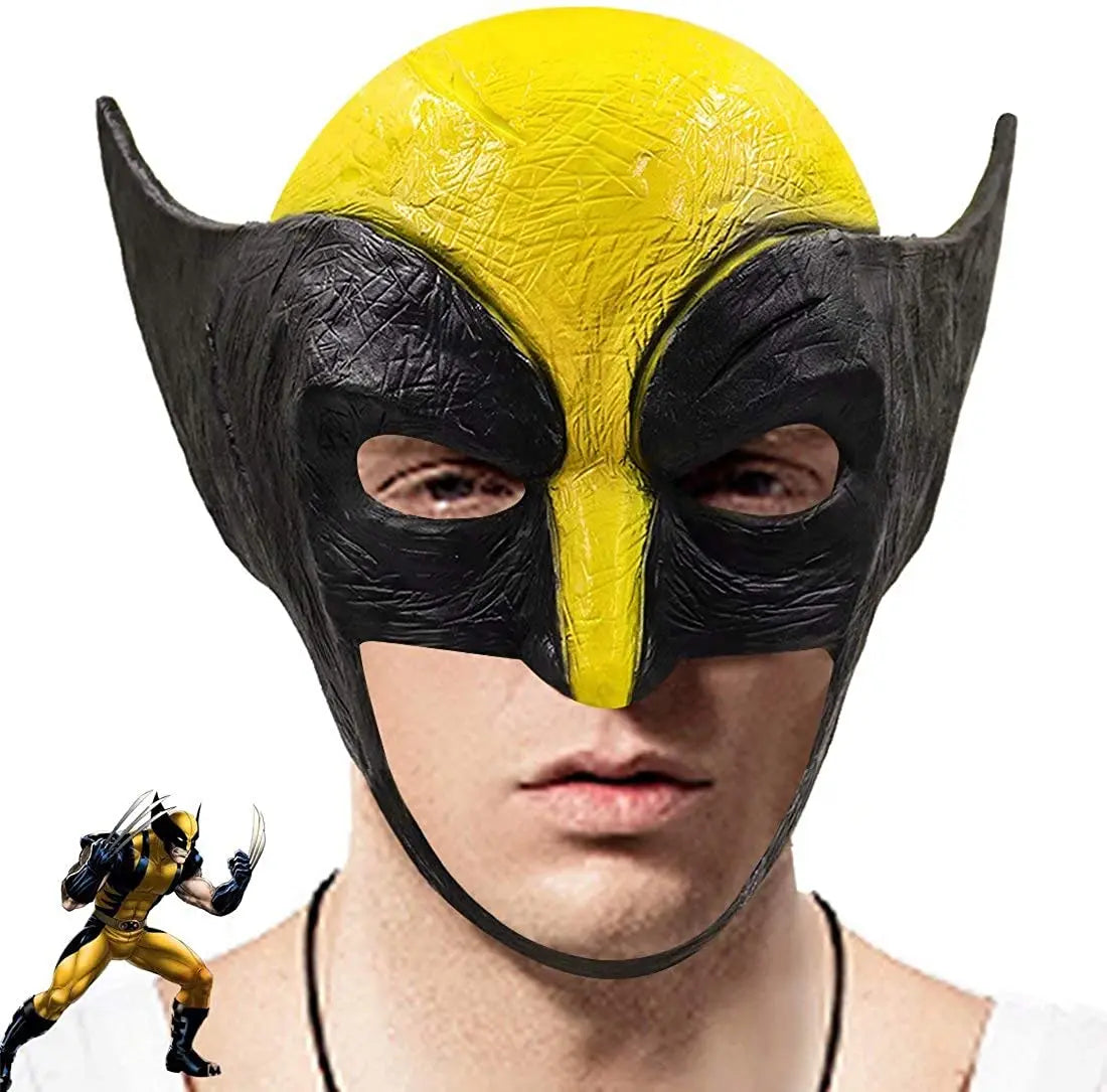 Masque Cosplay Wolverine - Demi-Visage Latex Jaune Noir