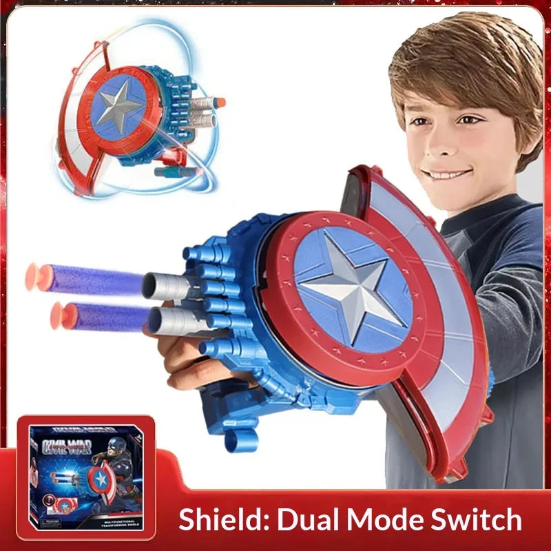 Bouclier Blaster Transformable Captain America - Balles Souples
