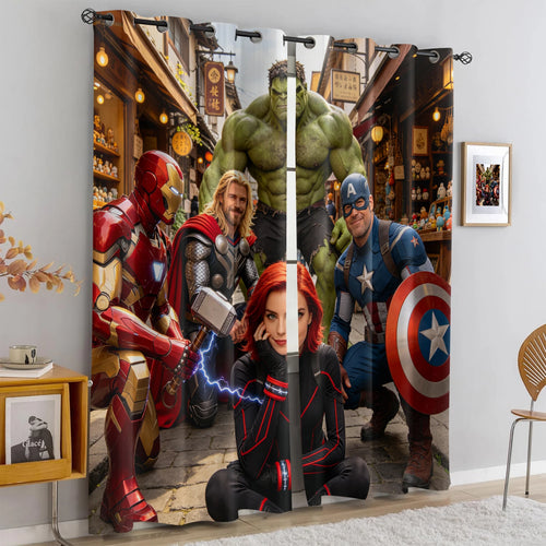 Rideaux Avengers Superhero - Occultant Vert Hulk