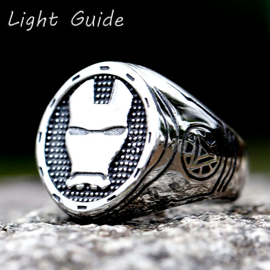 Bague Iron Man Vintage - Acier Inoxydable Style Biker Homme