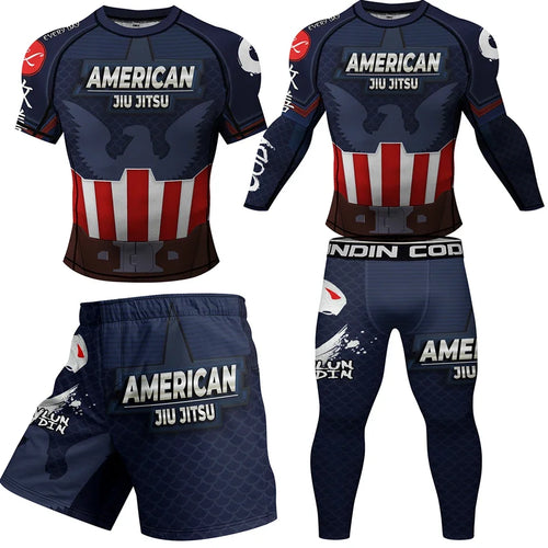 Ensemble Jiu-Jitsu Captain America - Bouclier et Aigle Bleu Marine