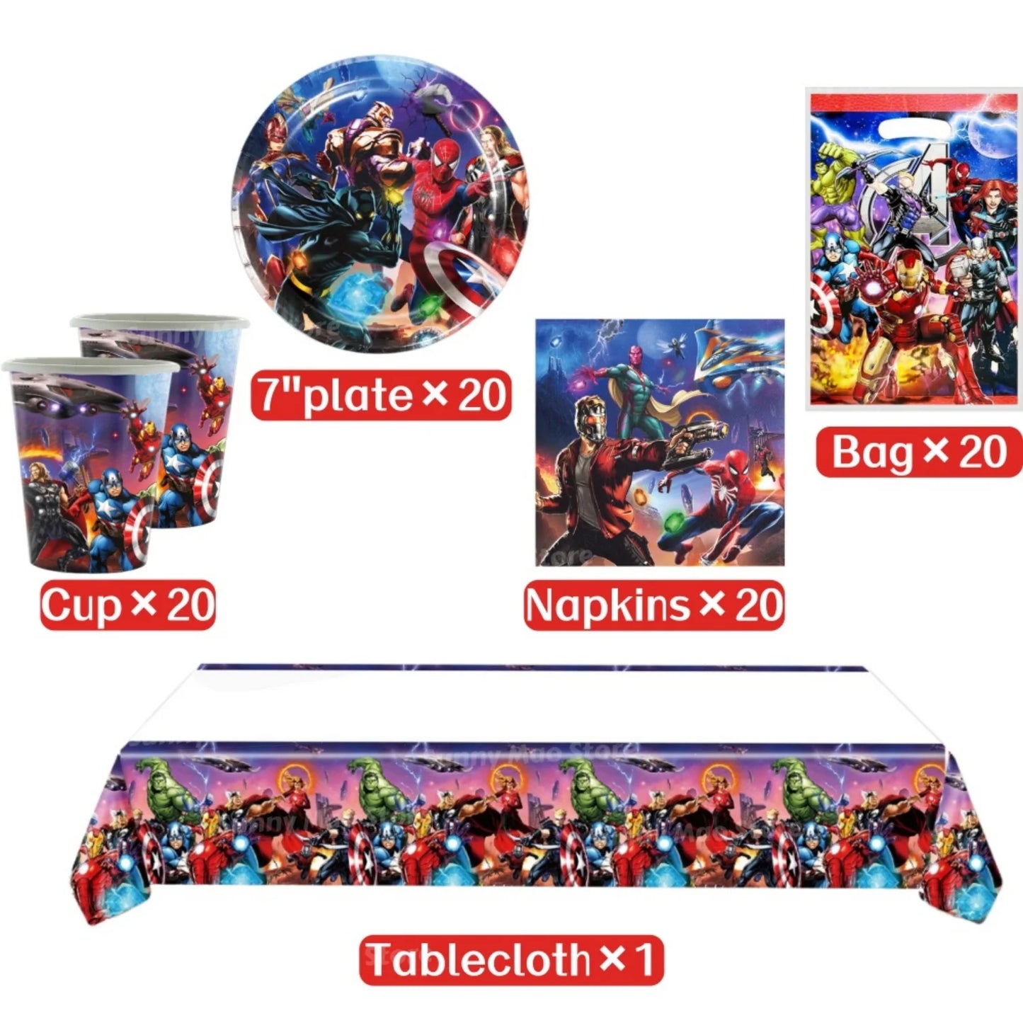 Kit Décoration Anniversaire Avengers - Ballons Chiffres Iron Man Spider-Man
