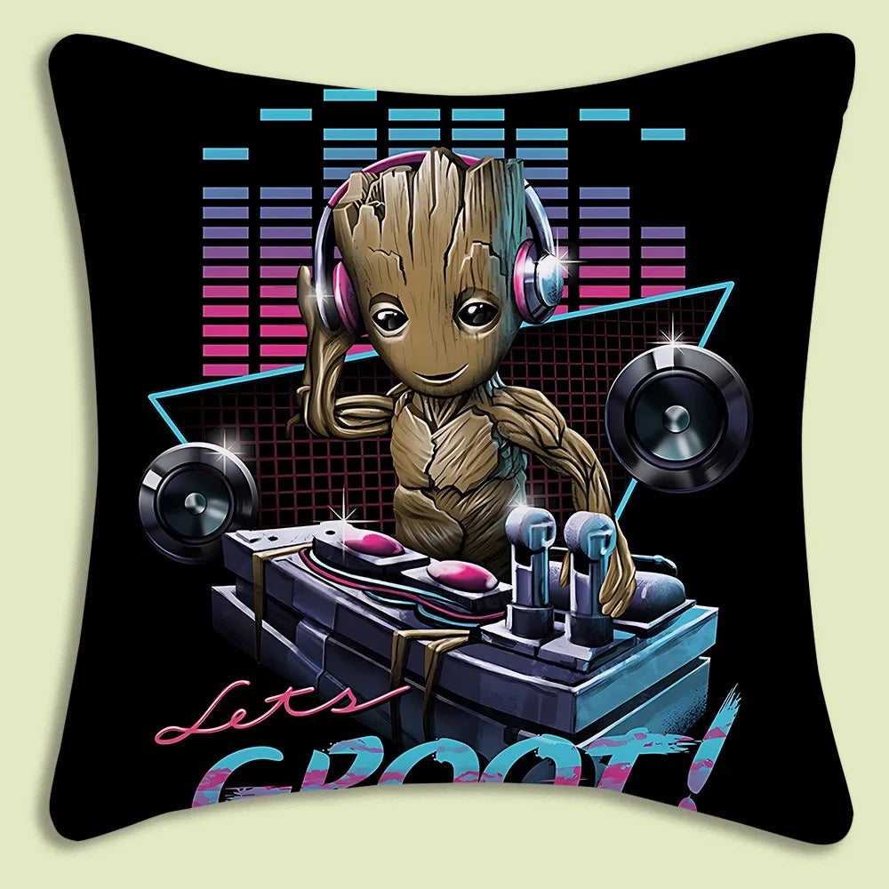 Housse de Coussin Baby Groot - Lucioles Fleurs Dorées Doux