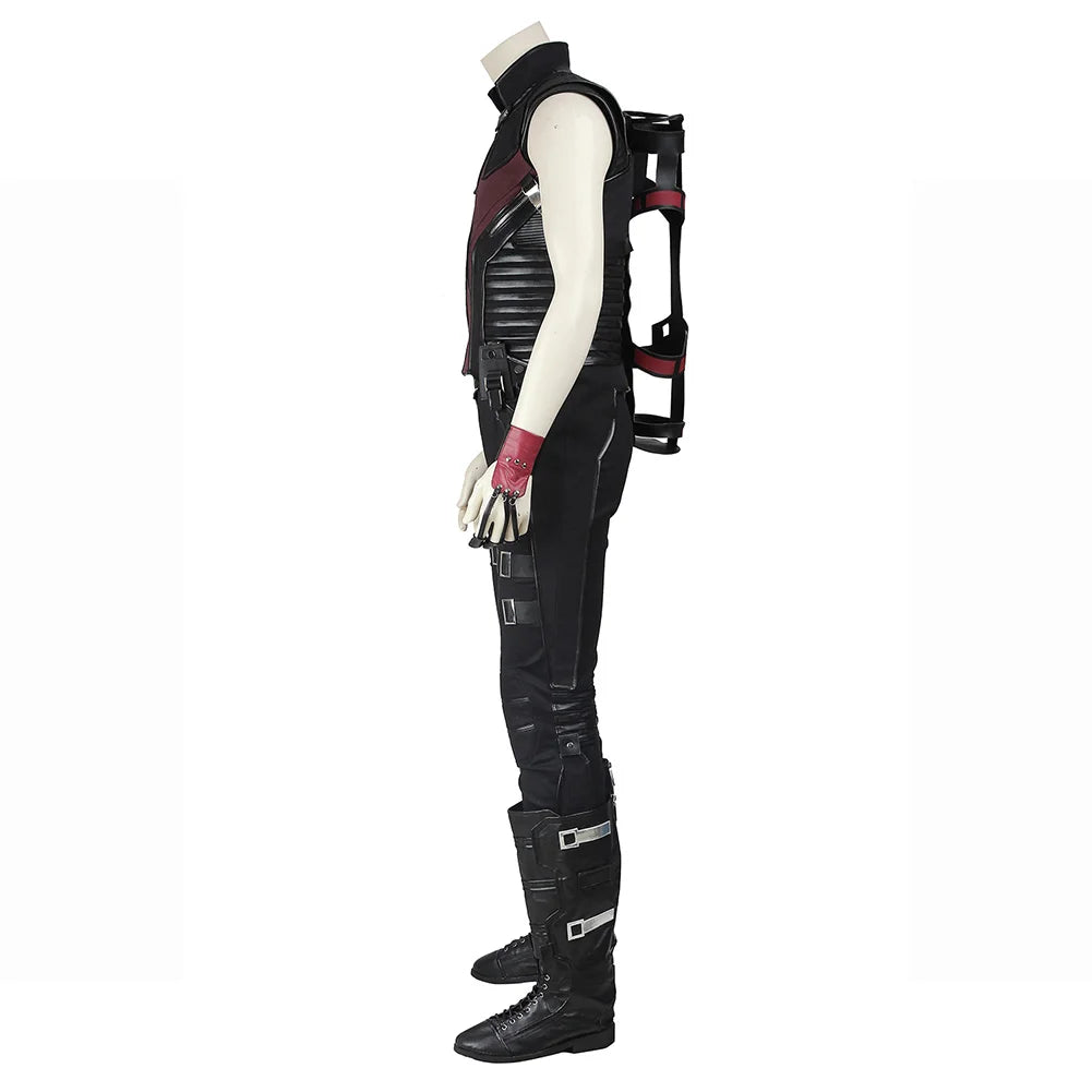 Déguisement Tactique Archer - Gilet Noir et Bordeaux avec Étui à Flèches Dorsal