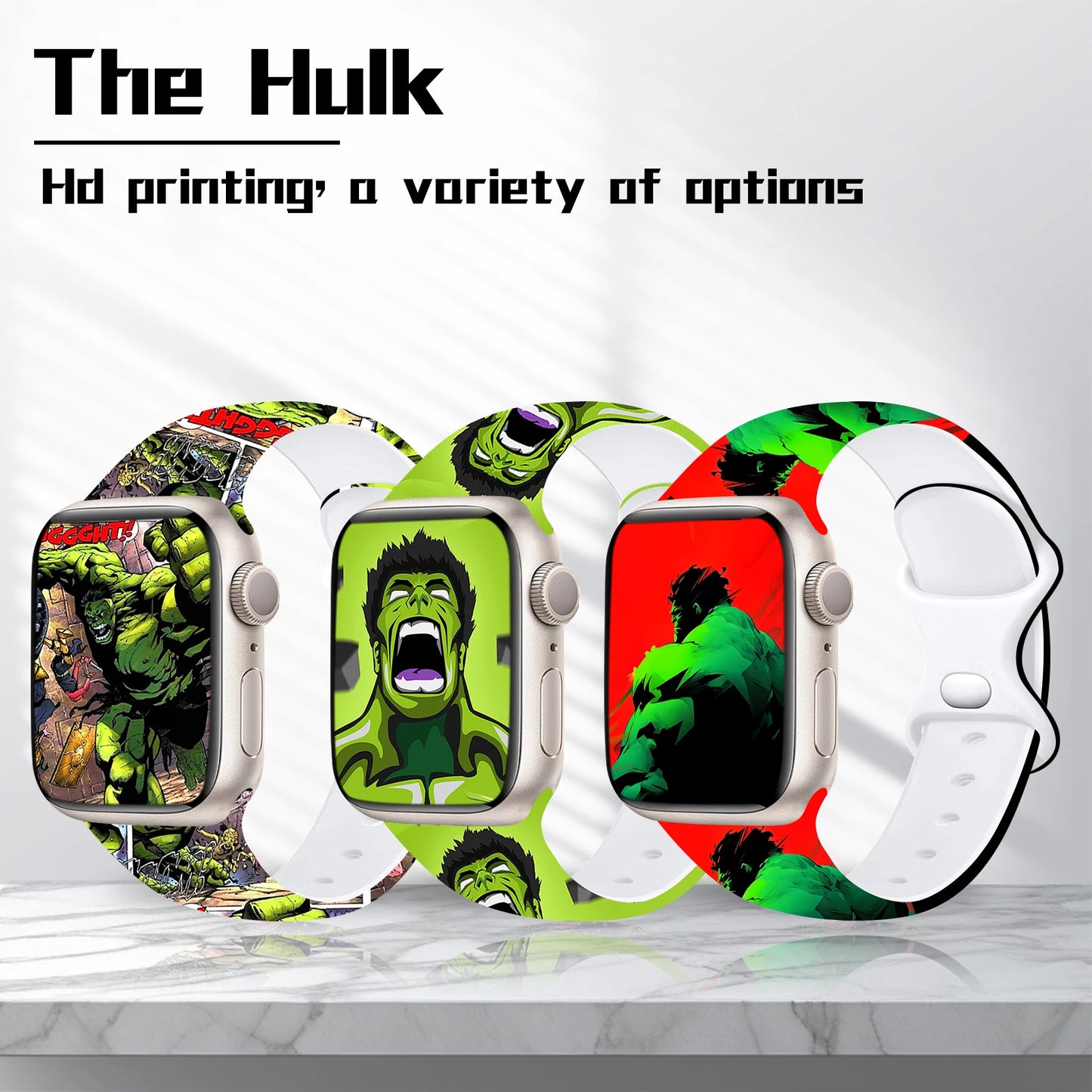 Bracelet Apple Watch Hulk - Visage Hurlant Vert Clair