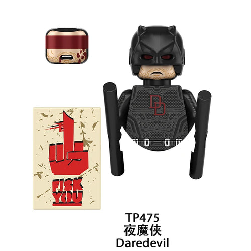 Figurine Building Blocks Daredevil - Costume Noir Batons