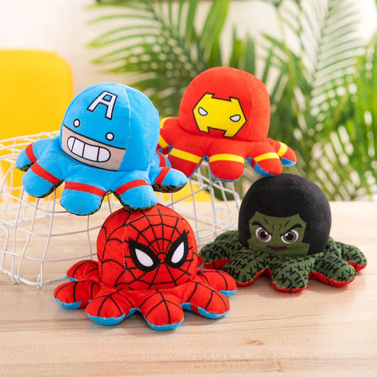 Peluche Pieuvre Reversible Avengers - Multi-Heros Retournable