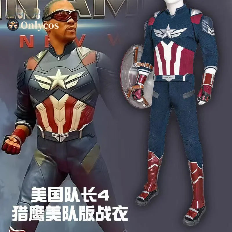Déguisement Captain America (Falcon) - Costume Bleu Blanc Rouge avec Armure et Bouclier