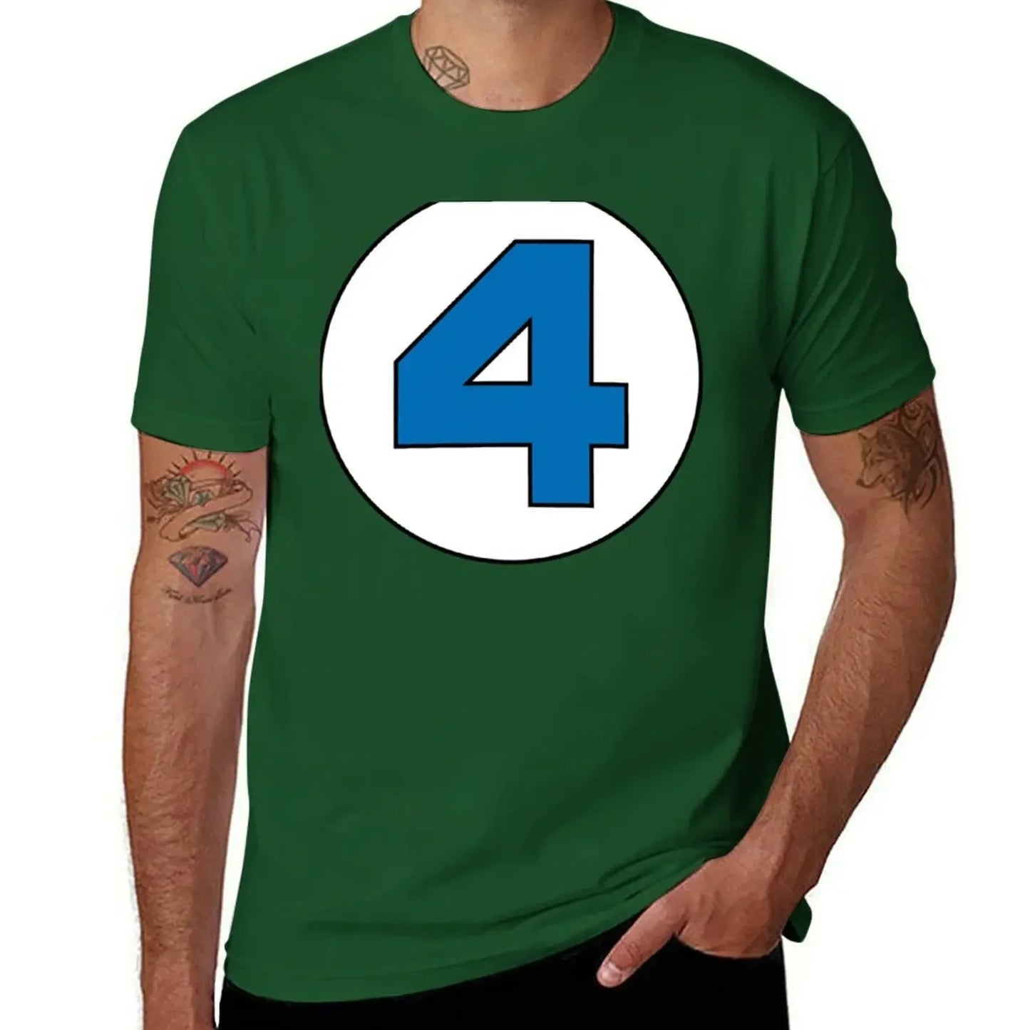 T-Shirt The Fantastic 4 - Logo Rond Noir Grande Taille