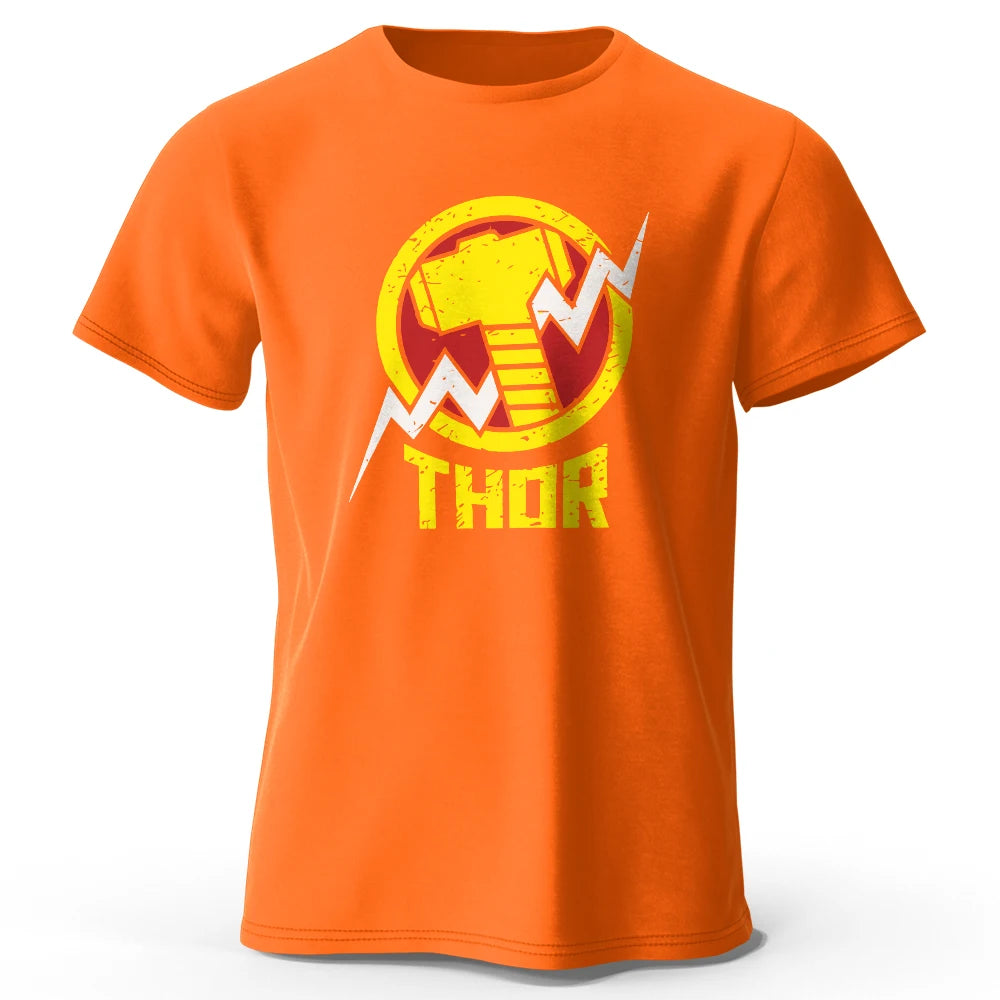T-Shirt Thor - Logo Marteau Éclair Vintage Noir