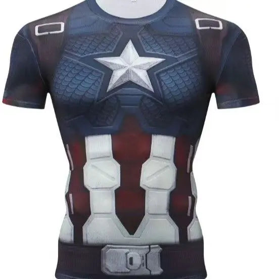 Maillot Compression Captain America - Ceinture Boucle Metal
