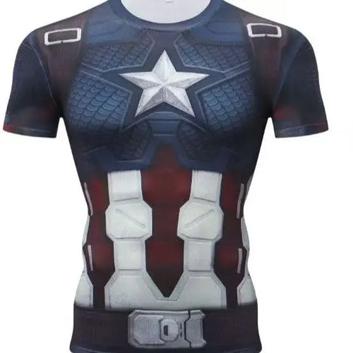 Maillot Compression Captain America - Ceinture Boucle Metal