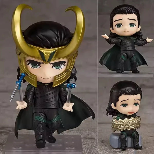 Figurine Chibi Nendoroid Loki - Casque Cornes Dorées et Épées
