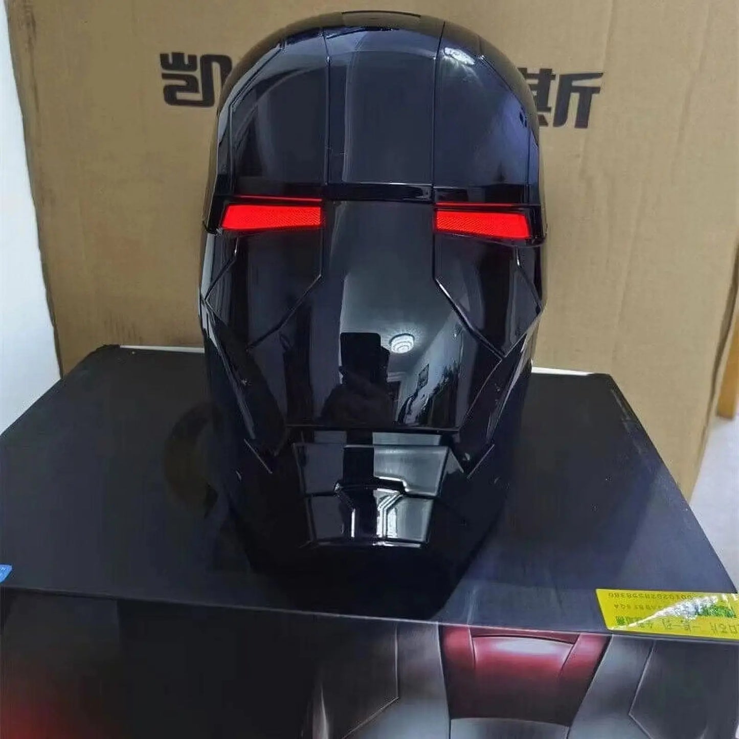 Casque Iron Man MK5 Noir - Yeux LED Contrôle Vocal Cosplay