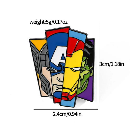 Badge Avengers Multi-Personnages - Pin's Visages Fragmentés