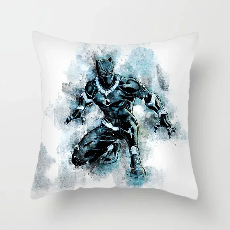 Housse de Coussin Black Panther - Aquarelle Pose Accroupie