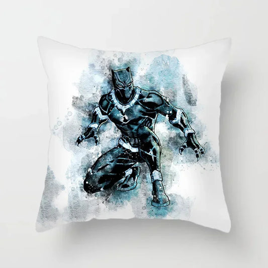 Housse de Coussin Black Panther - Aquarelle Pose Accroupie