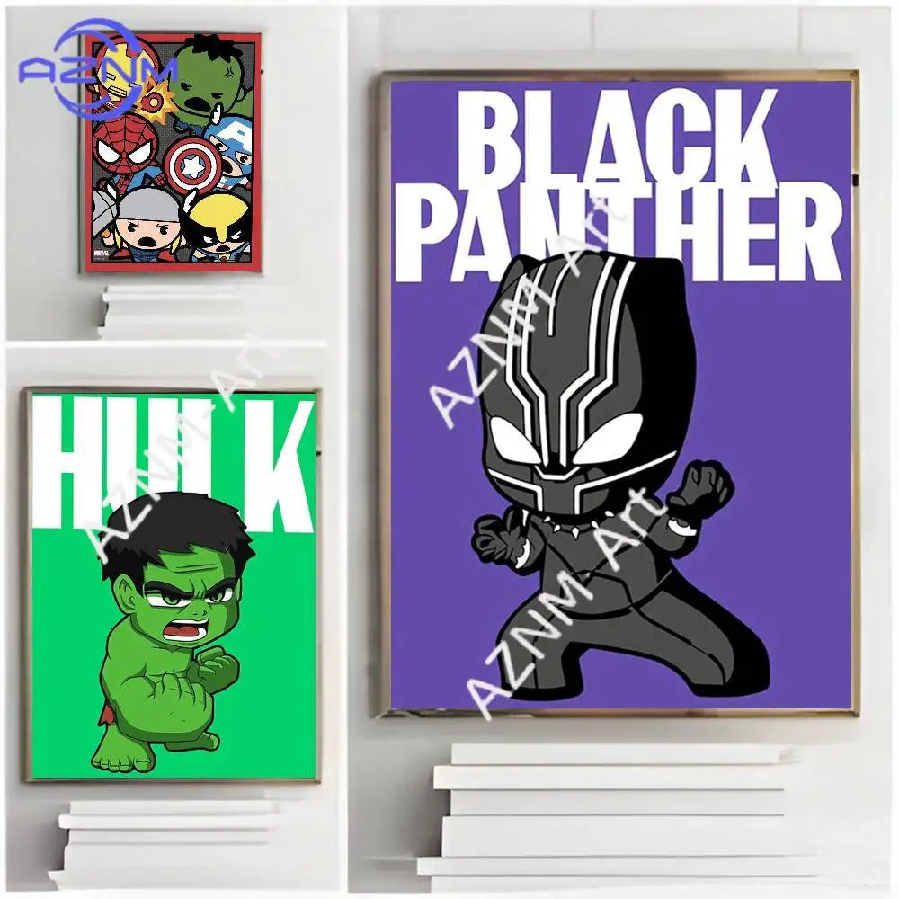 Affiche Chibi Thor - Fond Gris