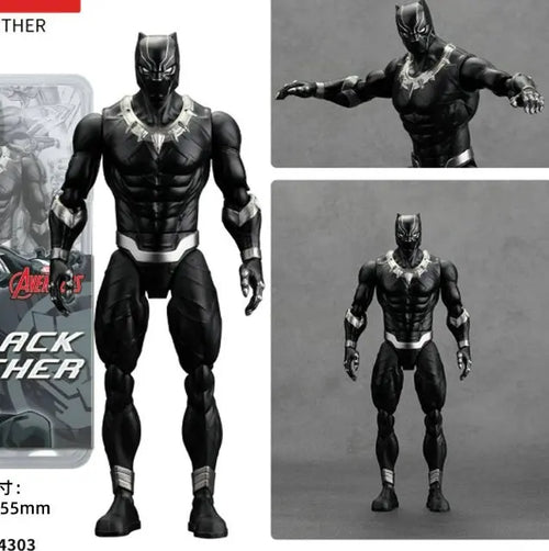 Figurine Avengers Black Panther - Modèle Deluxe Noir et Argent 18cm